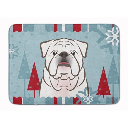 Micasa Winter Holiday White English Bulldog Machine Washable Memory Foam Mat MI54537